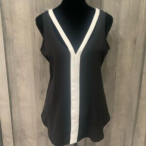 Candies Peek A Boo Neckline Black & White Sheer Tank Top Women's Size XS